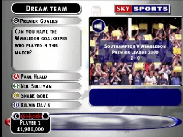 Sky Sports Football Quiz (EU) screen shot game playing